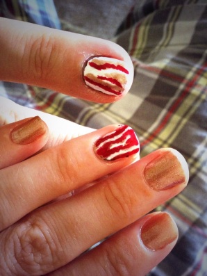 Our Bacon Day nail art.